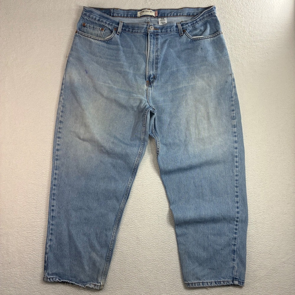 Levis 560 Comfort Fit Jeans Men 44x30 Blue Faded Relaxed Taper Casual Loose Y2K